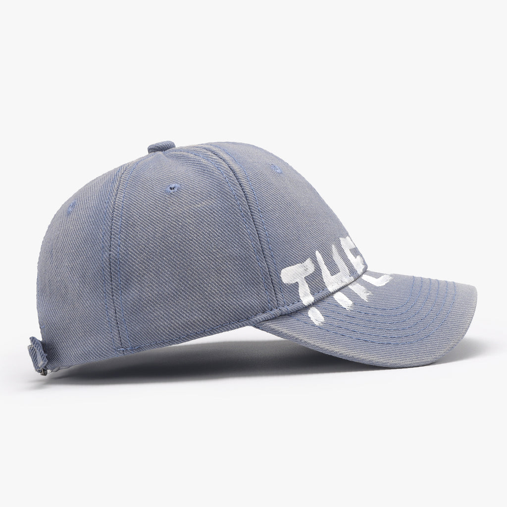 Letter Graffiti Baseball Cap Curved Brim Soft Top Cotton Blend Adjustable Snapback Hat