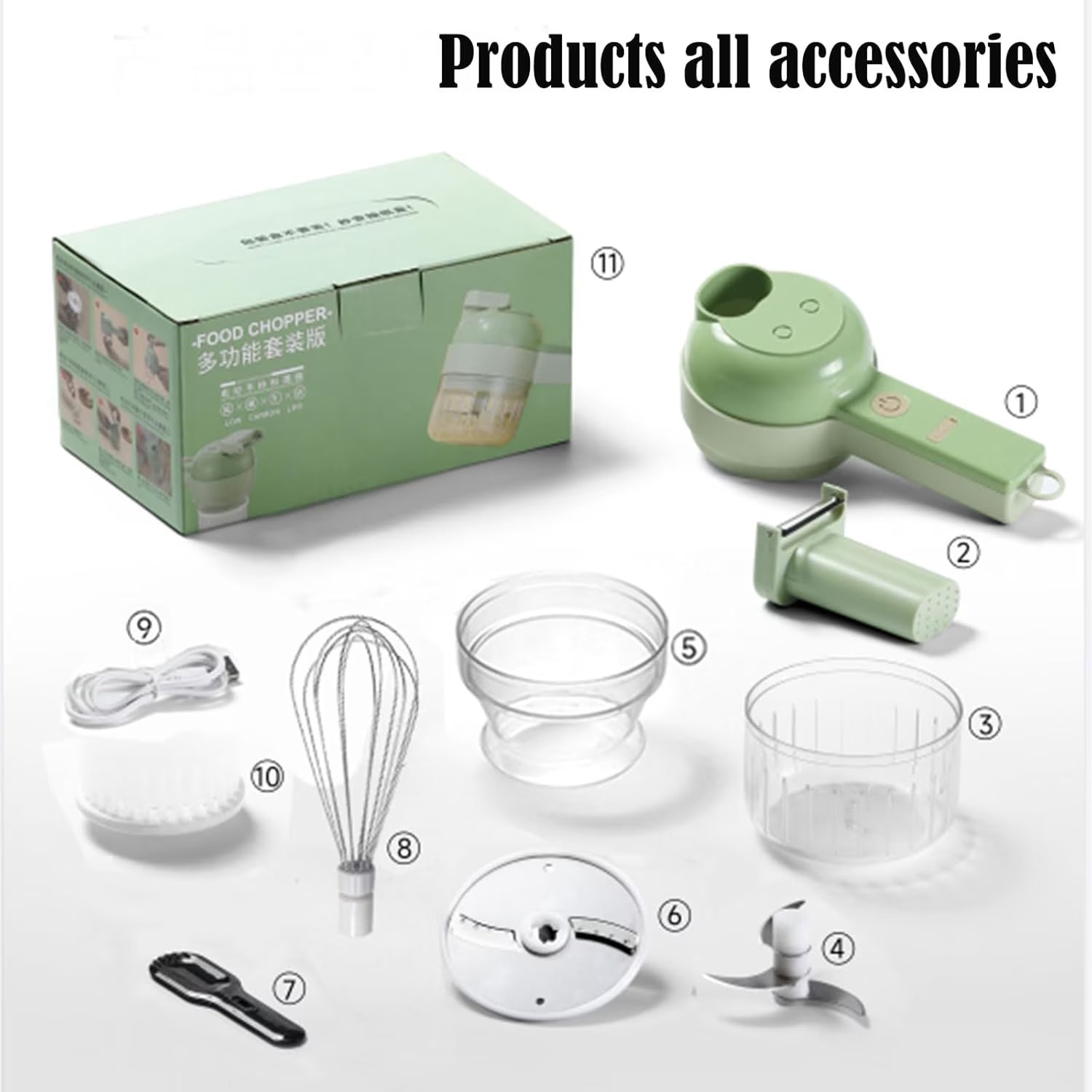 5 in 1 Portable Handheld Electric Vegetable Cutting Machine, Electric Vegetable Cutter, Multi-Functional Vegetable and Fruit Electric Cutting and Shredding Machine, Choppers