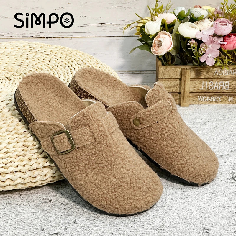 Women's Plush Slip-On Slippers