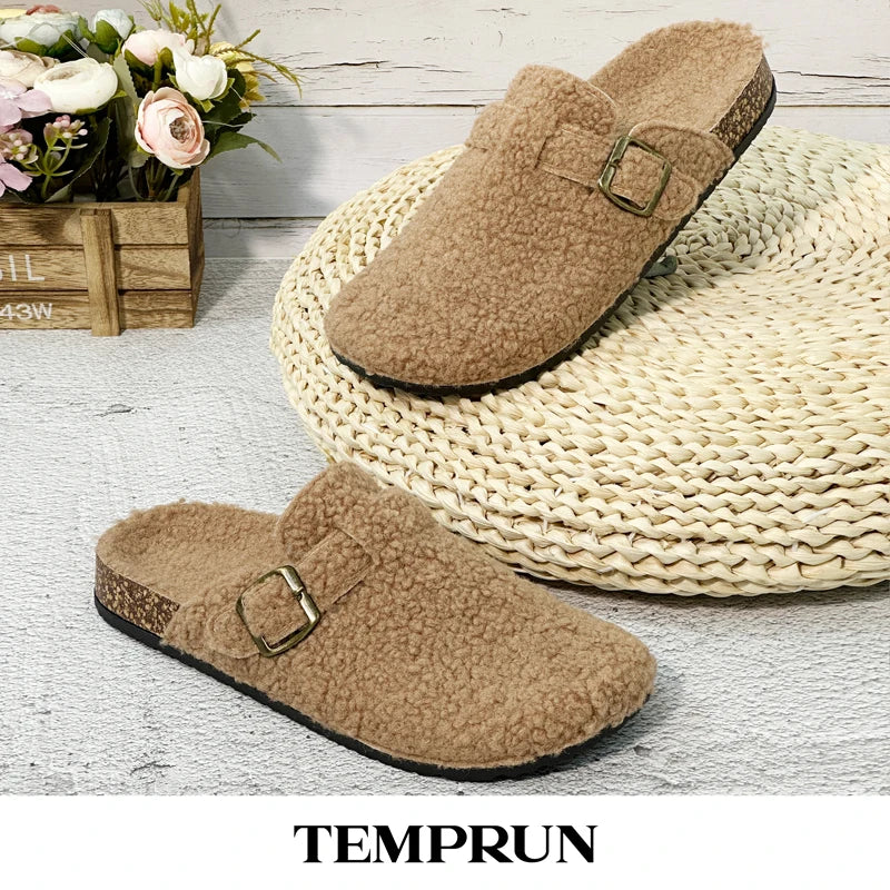 Women's Plush Slip-On Slippers