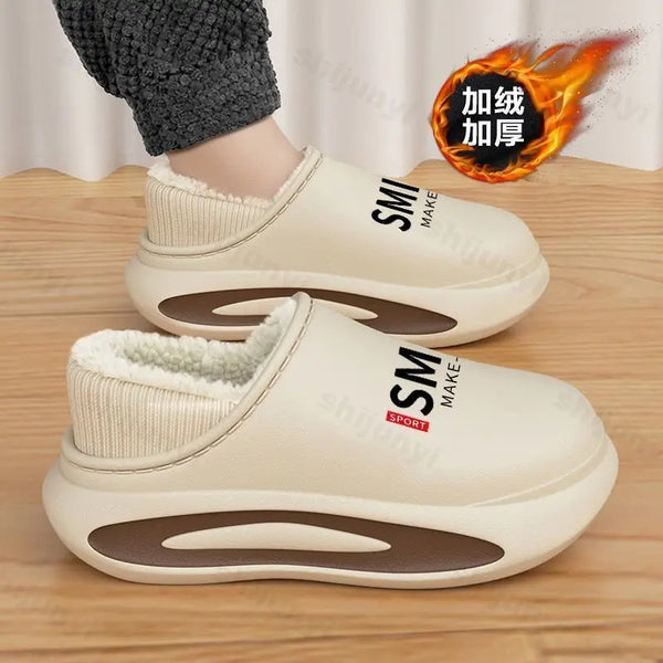Men's Plush Platform Slippers