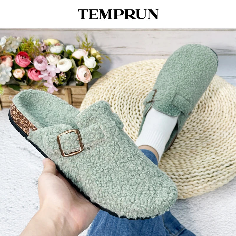 Women's Plush Slip-On Slippers