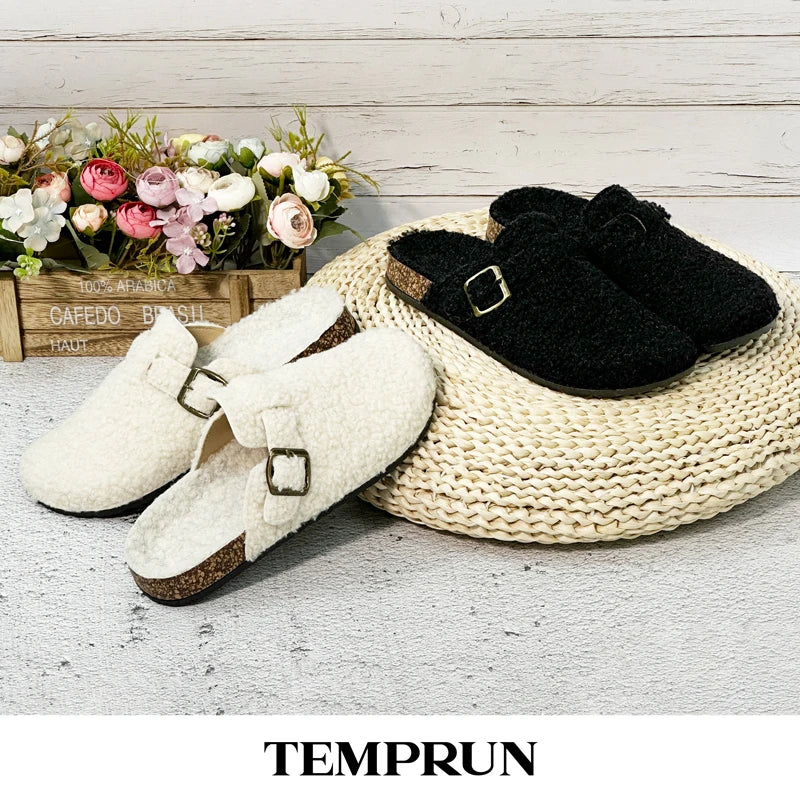 Women's Plush Slip-On Slippers
