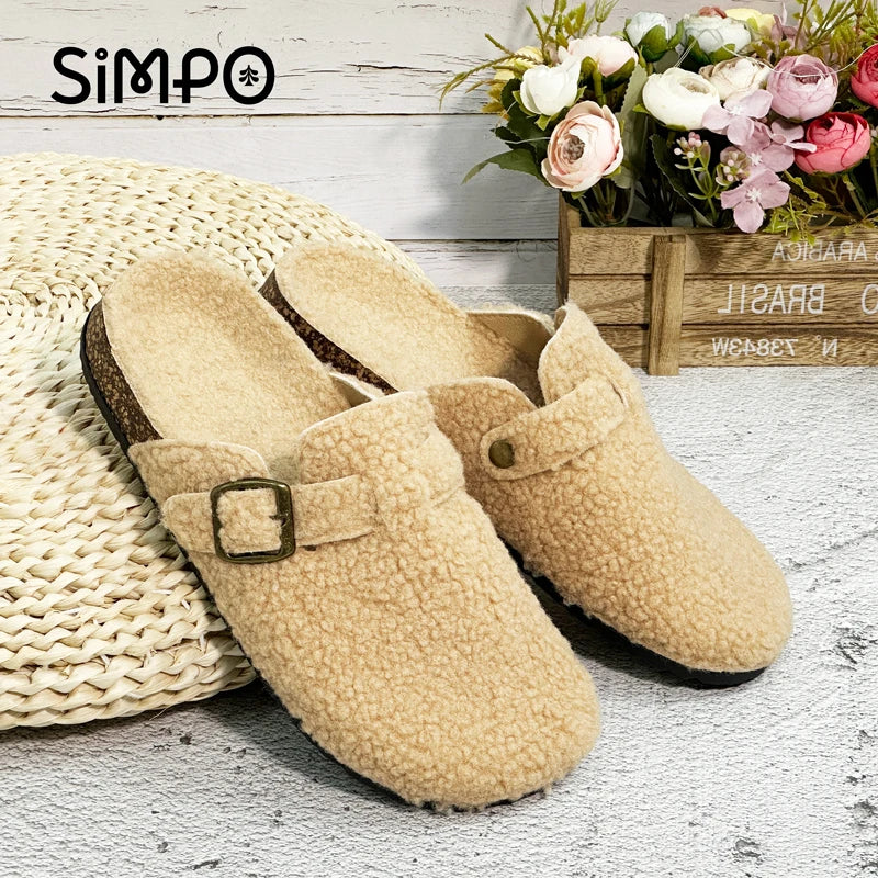 Women's Plush Slip-On Slippers