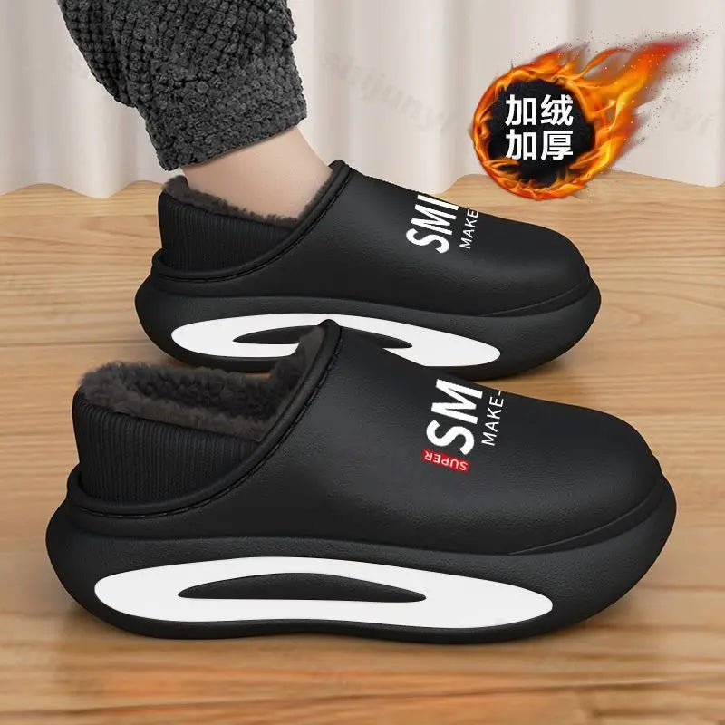 Men's Plush Platform Slippers