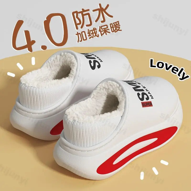 Men's Plush Platform Slippers