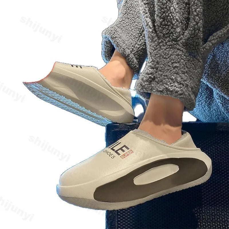 Men's Plush Platform Slippers