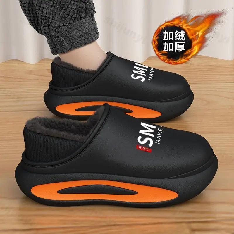 Men's Plush Platform Slippers