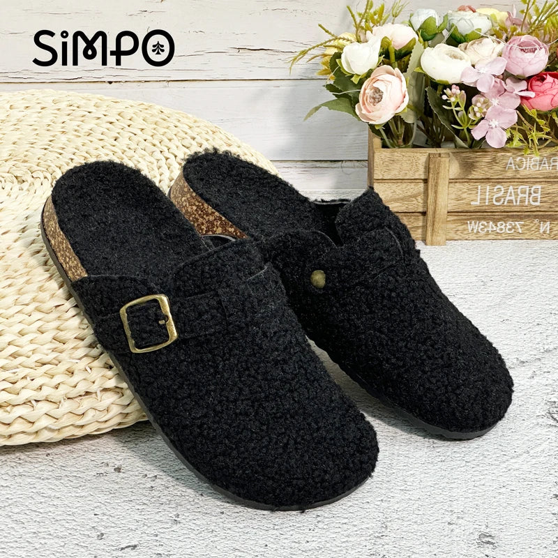 Women's Plush Slip-On Slippers